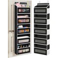 thumbnail image 1 of 5-Tier Over The Door Organizer, Hanging Organizer Closet with 10 Side Mesh Pockets, 44 lbs Load Capacity, Hanging Storage Closet Behind Door Organizer for Bathroom, Bedroom, Nursery, Kitchen, Black, 1 of 7
