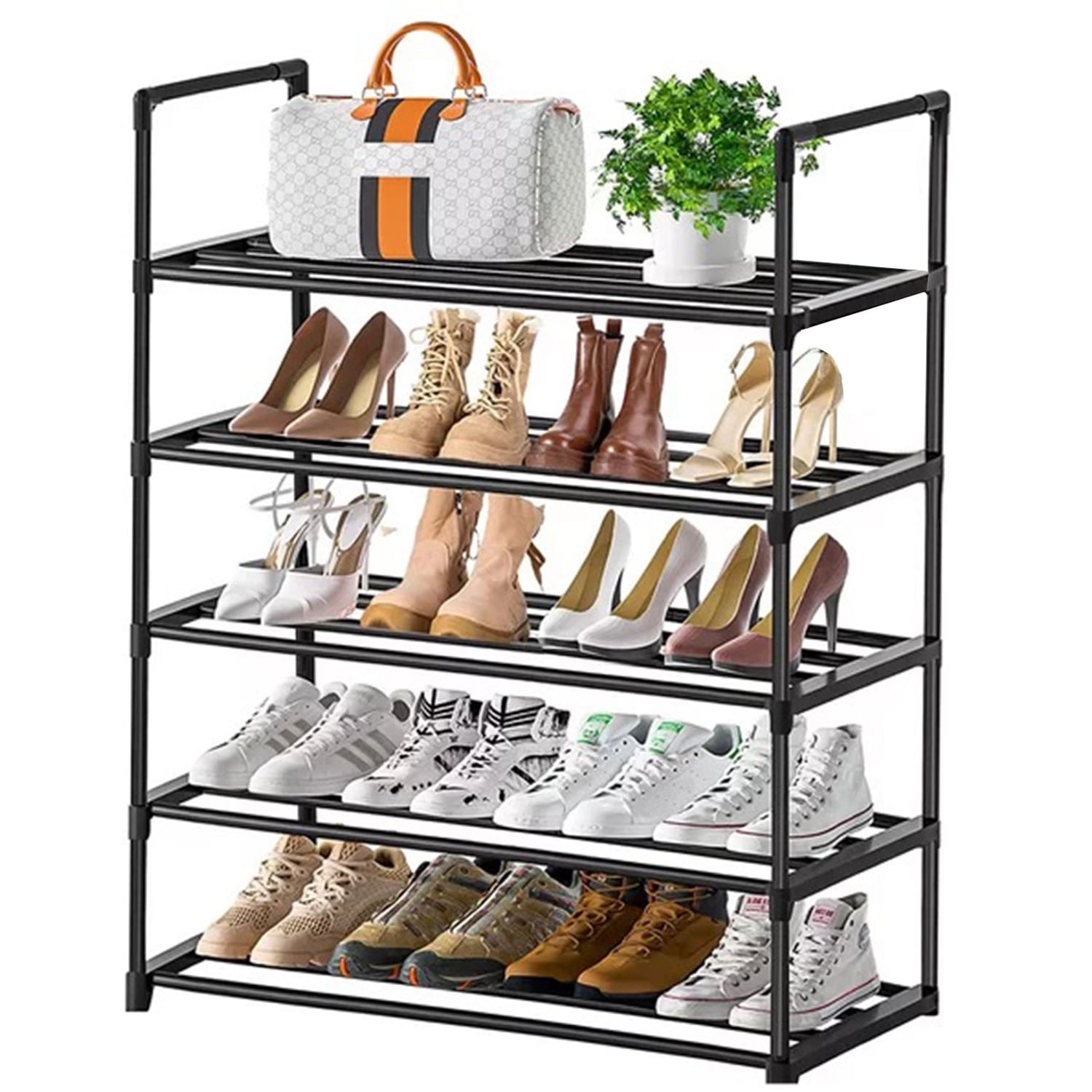 Riousery 5-Tiers Shoe Rack Shoe Storage Organizer for Entryway Closet, 35.5  Inch Length Stackable Shoe Shelf Hold up to 25-30 Pairs Shoes