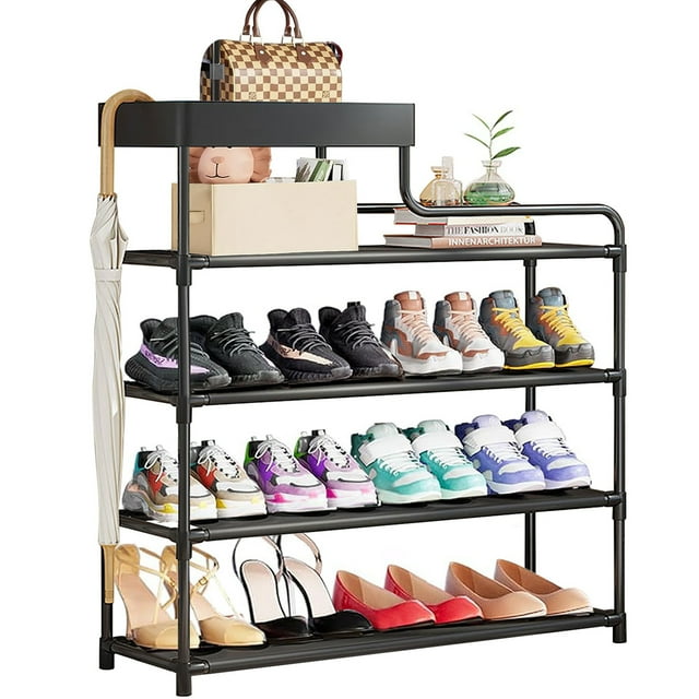 5 Tiers Shoe Rack Tall Shoe Organizer Shoe Storage Cabinet ,31.5 inch Shoe Shelf Large Shoe Rack Organizer Stackable Shoe Racks for Entryway, Closet, Garage, Bedroom,Cloakroom
