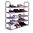 thumbnail image 1 of 5 Tiers Shoe Racks for Closet, Heavy Duty Shoe Organizer with Metal Tubes, Non-woven Fabric Shoe Storage, Rustproof Shoe Stand for Closet Dormitory Garage Foyer, 39" x 11" x 37", Brown, Q4278, 1 of 7