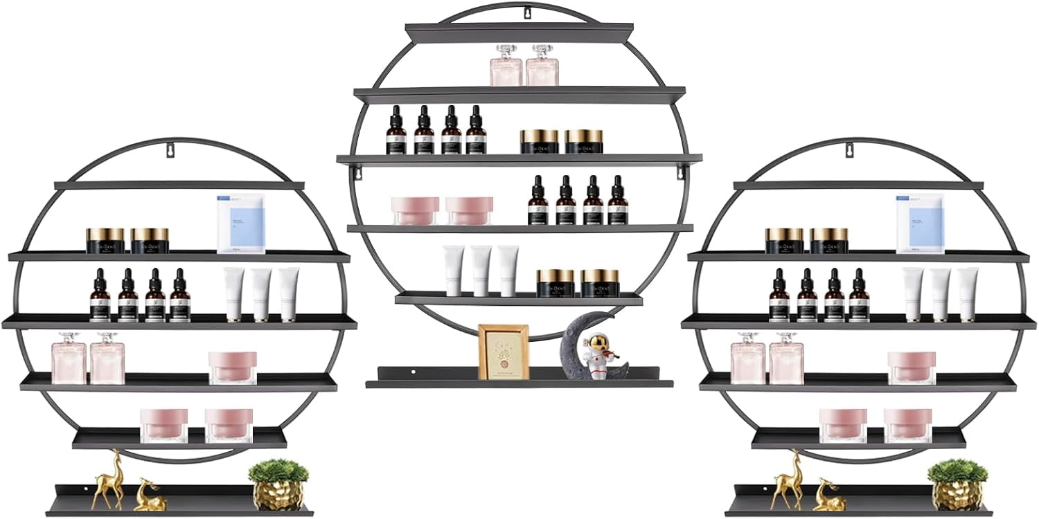 5 Tiers Wall-Mounted Nail Polish Storage Racks, Metal Nail Polish ...