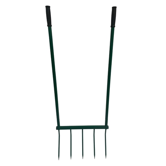 5-Tine Broad Fork, Heavy Duty Pitchfork with Dual Handles, Garden Hand Tiller, Digging Fork for Planting, Gardening, Soil Aeration