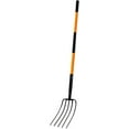 5 Tine Pitchfork for Gardening, Heavy Duty Pitchfork with Fiberglass