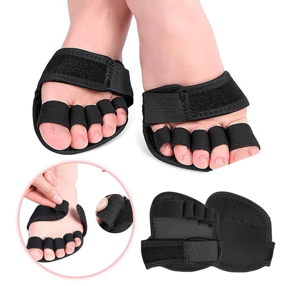 5-Toe Half Forefoot Cushion Pad Breathable SBR Toe Separator Support Insoles for Yoga Ballet Daily Foot Care 25.8cm