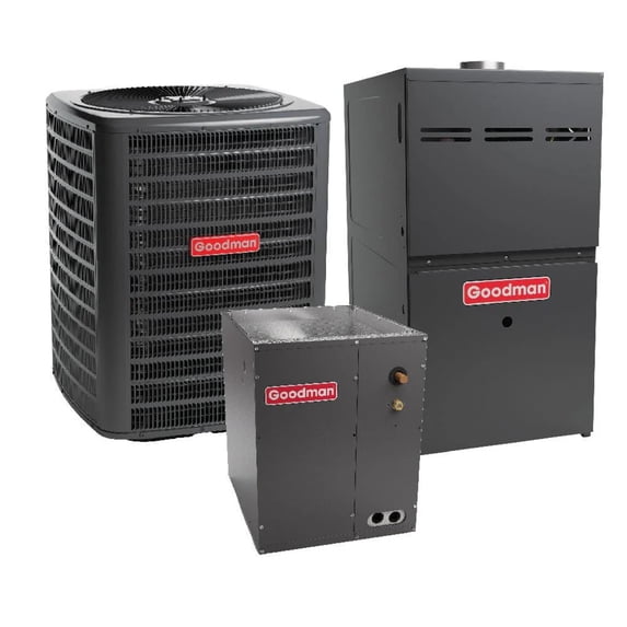 5 Ton 15.2 SEER2 Goodman Air Conditioner GSXC706010 and 97% AFUE 100,000 BTU Gas Furnace GMVM971005CN Horizontal System with Coil CHPT4860D4
