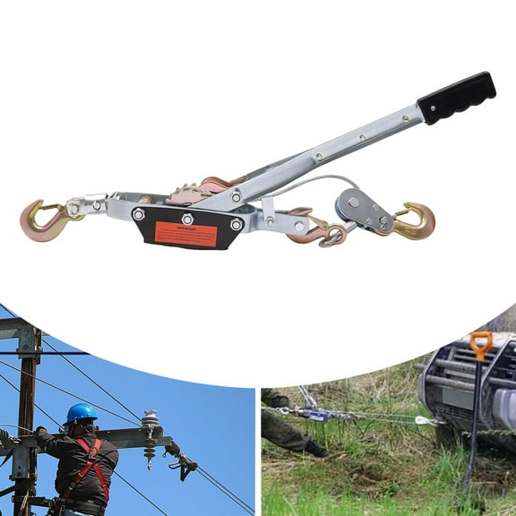 5 Ton Hand Come Along Ratchet Cable Puller Tool Winch Hoist Puller W/3 Hooks