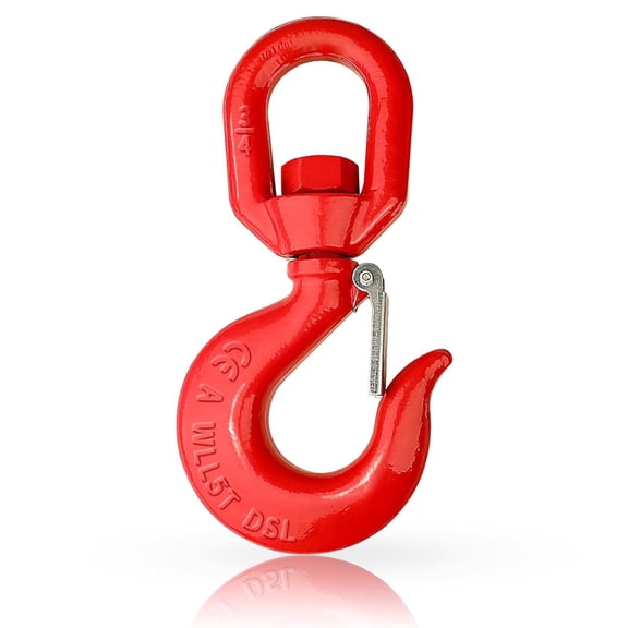 5 Tons Swivel Hook Heavy Duty Swivel Lifting Hook Rigging Lifting Hook 360 Degree Rotating Crane Hook with Latch 11023 lbs WLL for Crane