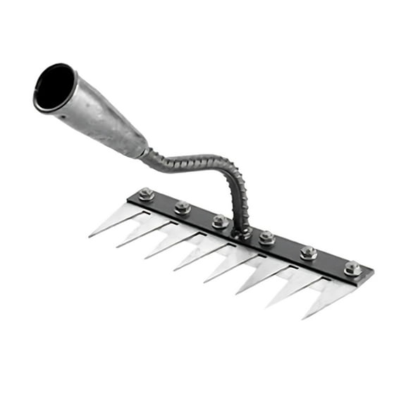 5 Tooth Carbon Steel Garden Weeding Rake, Heavy-Duty Metal Rake, Removable Handheld/Long-Handled Tool for Weeding, Loosening Soil, Raking Grass & Garden Maintenance