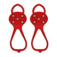 thumbnail image 1 of 5-Tooth Ice Cleats for Shoes - Non-Slip Snow Grips with Manganese Steel Spikes - Stretchable Crampons for Hiking, Walking, Ice Fishing - Fits Adults & Kids - Cold Resistant to -40°C - 1 Pair, 1 of 1
