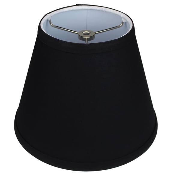 5" Top 9" Bottom 7" Slant Height Lampshade, Washer Spider Attachment Nickel, Linen Black Fabric, Compatible with Harp Lamps