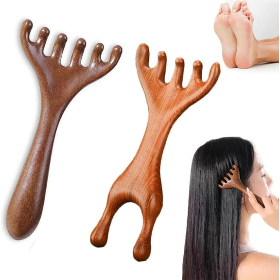 5 Touch Therapy Comb for Feet, Five Touch Therapy Comb Massage for Feet, Saludea Fivetouch Therapy Comb, Six-Claw Meridian Massage Comb, Therapy Comb for Neck, Guas Sha Tools for Head andFeet (A+B)