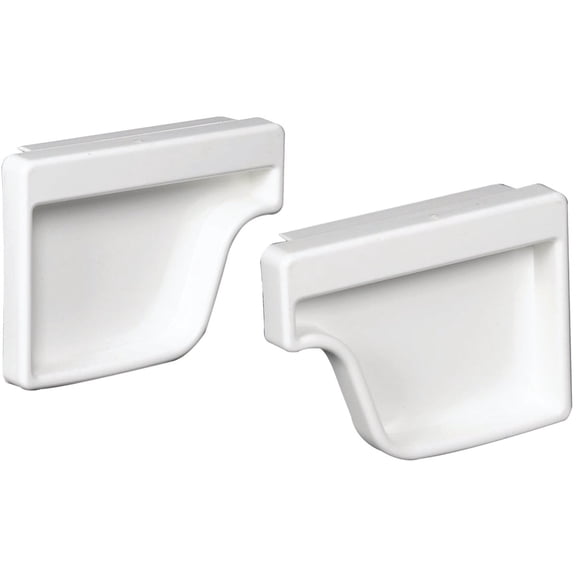 Gutter Supply 5 Trad. End Cap Set White Vinyl  Residential Use, Standard Application