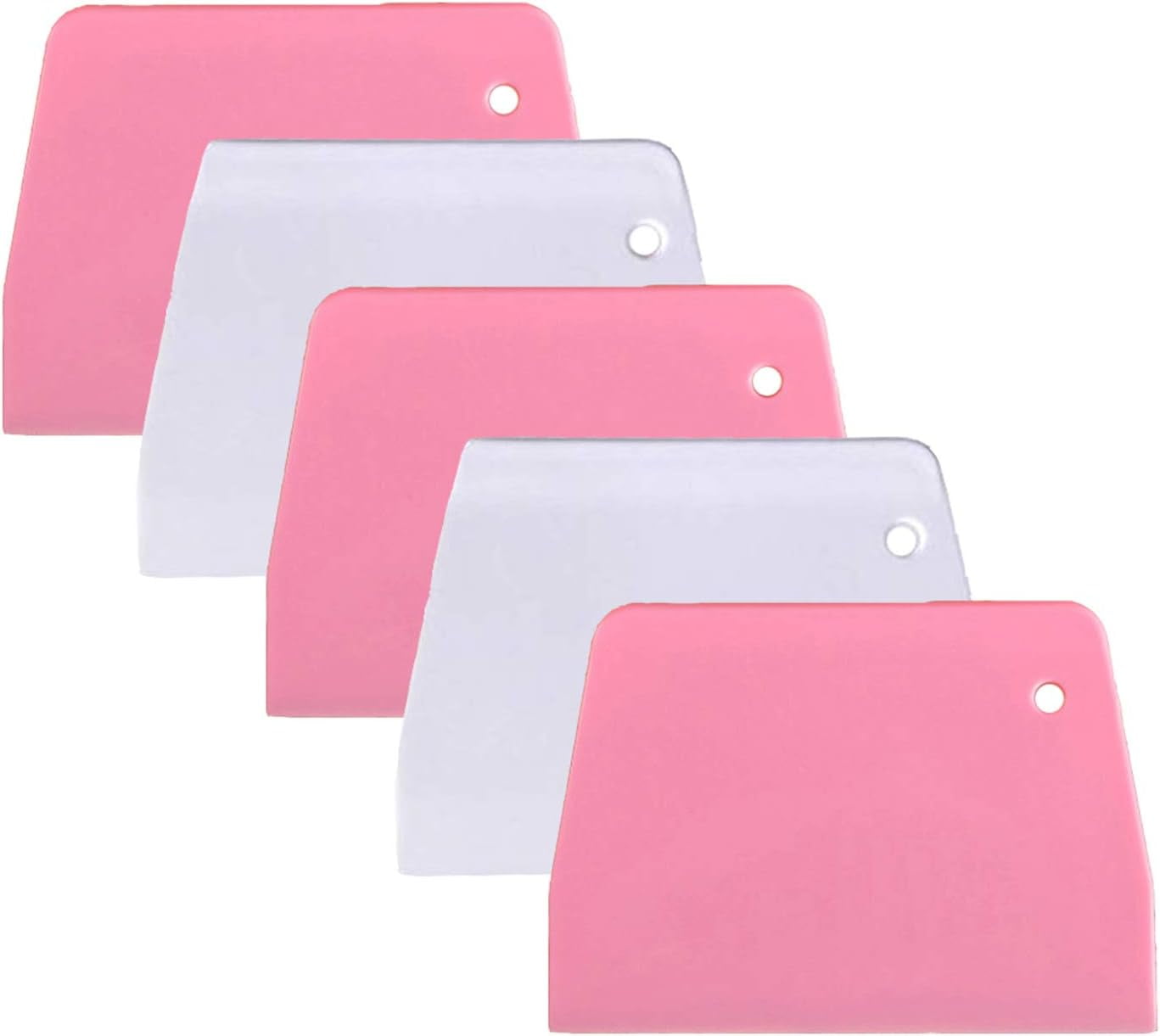 5 Trapezoidal Dough Scrapers Plastic Cutters Food Safe Small Hole Bench