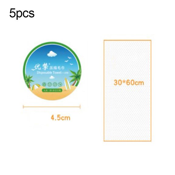 5 Travel Disposable Compressed Towelettes Soft Skin Friendly Non Woven Fabric