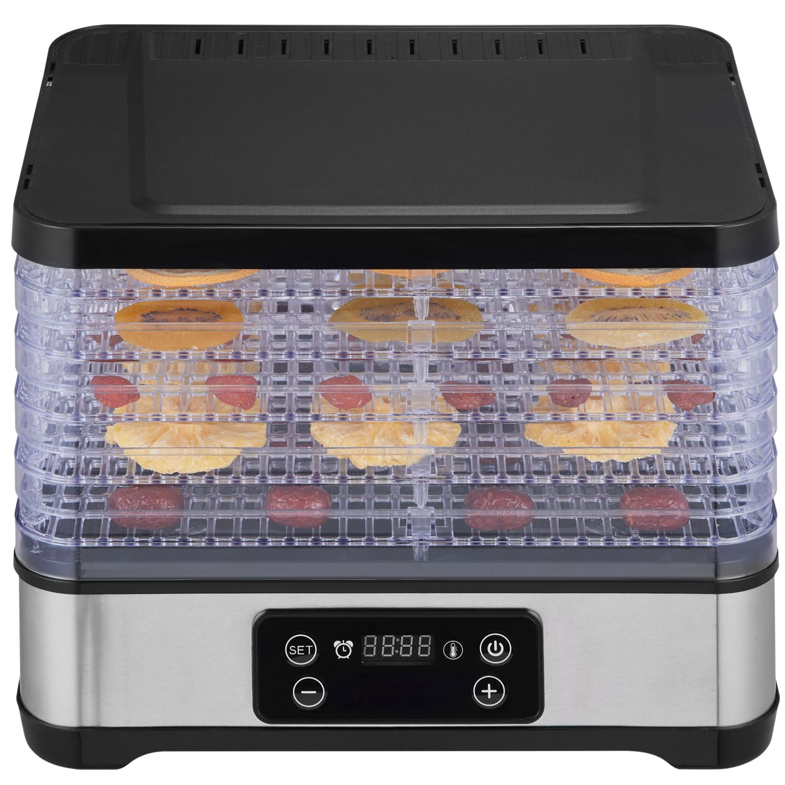 5-Tray Food Dehydrator Machine with 300W Power, 95-158°F Adjustable Temp, 0.5-48H Timer, 360° Air Circulation, BPA-Free for Jerky Fruit