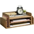 thumbnail image 1 of 5 Trays - Desktop Document Letter Tray for Folders, Mail,File -3-Tier Office Mail Sorter Organizer Rack/Telephone Stand/Document Holder Dark Brown, 1 of 6