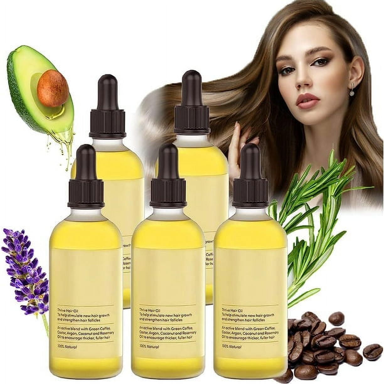 5 Treatment, Stimulates Hair Growth, Scalp Massager,Veganic Natural