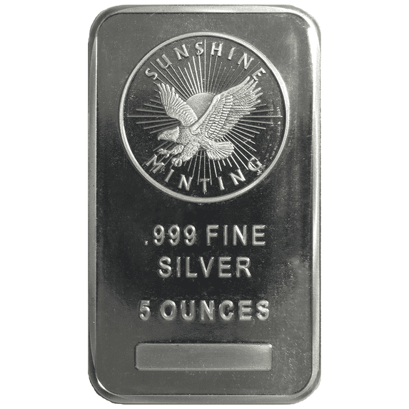 5 Troy oz Sunshine Mint .999 Fine Silver Bar Mint Mark SI Sealed
