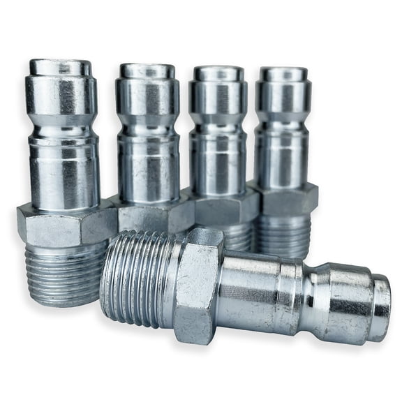 5 Tru-Flate Style 1/2-inch NPT Male Coupler Nipples for Shop Air Line Hose Tools by TYK Industries