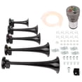 thumbnail image 1 of 5 Trumpet Horn Kit with Compressor Loud Train Horn Dixie Musical Air Horn12V 105db, Dixie Musical Air Horn Plastic(black) , Electric Trains Horns for Any 12V Vehicles, 1 of 6
