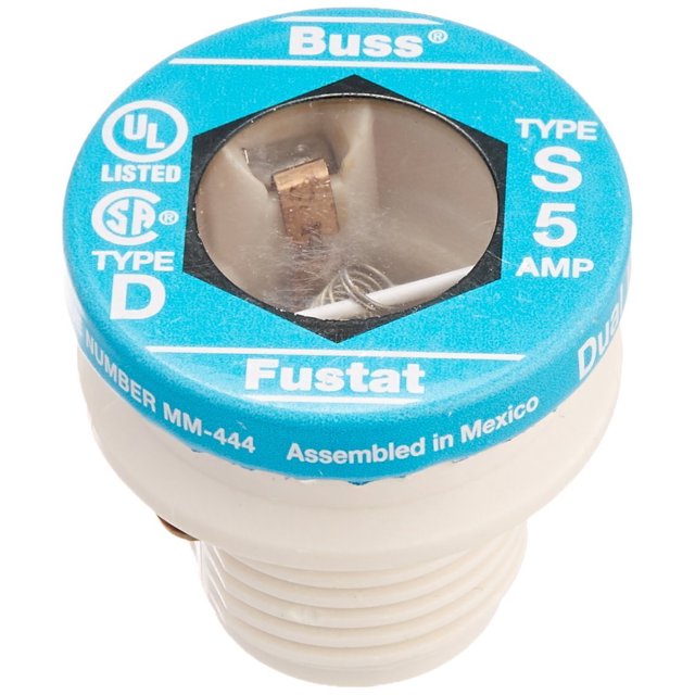 5 Type S TimeDelay Dual Plug Fuse Rejection Base, 125V UL Listed by