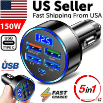 5 USB Port Super Fast Car Charger Adapter For iPhone Samsung Android Cell Phone