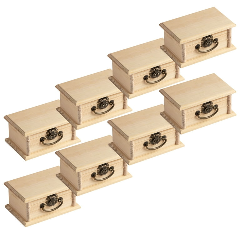 Unfinished wood box with handle discount