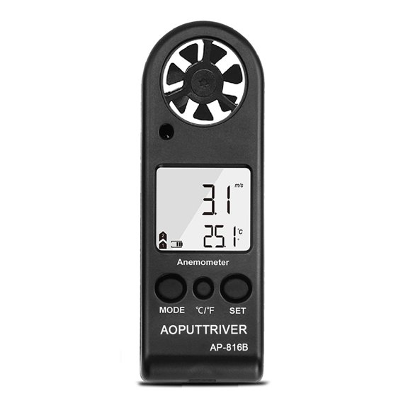 5 Unit Air Reader, Handheld Digital Anemometer with Display, Portable Wind Meter for Sailing Decisions, Outdoor Condition Review, Travel Carry