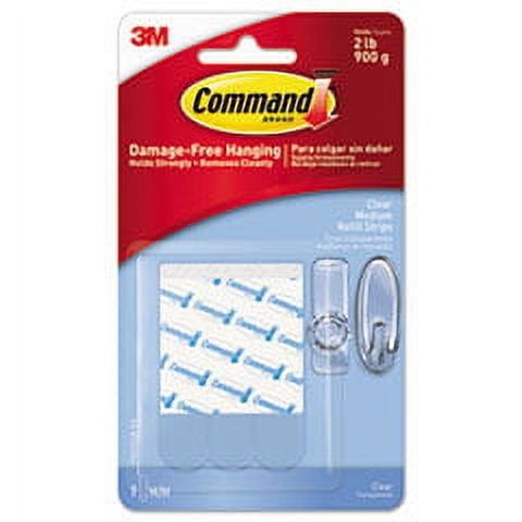 Refill Strips, Removable, Holds Up to 2 lbs, 0.63 x 1.75, Clear, 9/Pack Refill Strips, Removable, Holds Up to 2 lbs, 0.63 x 1.75, Clear, 9/Pack