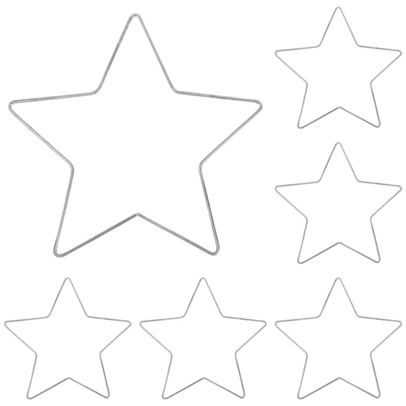 5 Unplated Five-Pointed Star-Shaped Wreath Iron Rings/ 5PCS Christmas Wreath DIY Frame 20CM Metal Five Point Star Ring Christmas Decoration & Craft Accessory