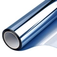 thumbnail image 1 of 5% VLT One Way Privacy Window Film Mirror 20" × 39" Window Tint for Home Daytime Privacy Heat Control Anti UV Static Cling Covers(Blue), 1 of 8