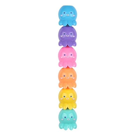 5 Vibrant Colors Mini Highlighters Octopus Shaped Manga Pen for Student Writing