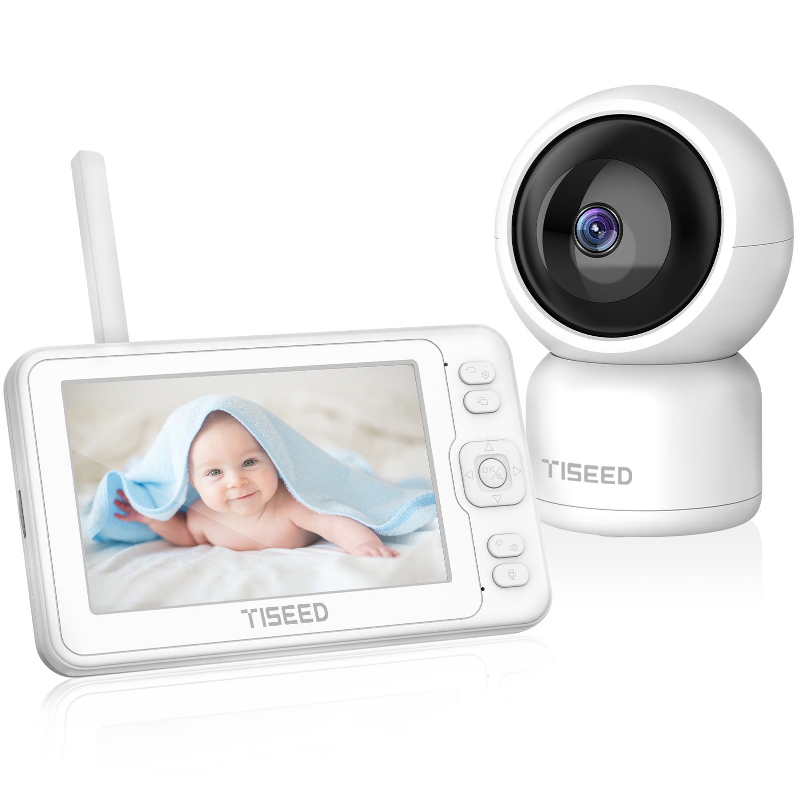 5 Video Baby Monitor with 1080P Remote Pan-Tilt Camera, Tiseed