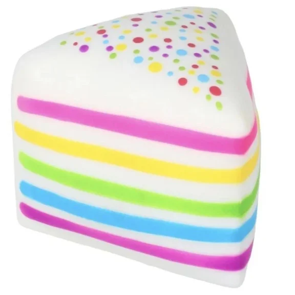 5" Viral Rainbow Layer Cake Squishy Toy - Smush Mart Giant Dessert Squishy - Soft Sensory Stress Relief Toy for Teens & Adults - Fun Novelty Gift for Birthdays & Holiday Festivals