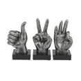 thumbnail image 1 of 5"W, 11"H Dark Gray Polystone Hands Sculpture, by DecMode (3 Count), 1 of 16