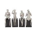 thumbnail image 1 of 5"W, 14"H Silver Porcelain Musician Sculpture with Black Base, by DecMode (4 Count), 1 of 9