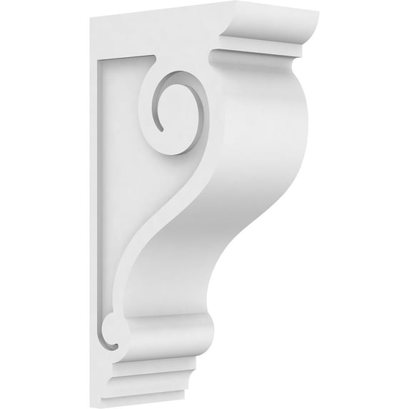 5"W x 10"D x 20"H Standard Scroll Architectural Grade PVC Corbel