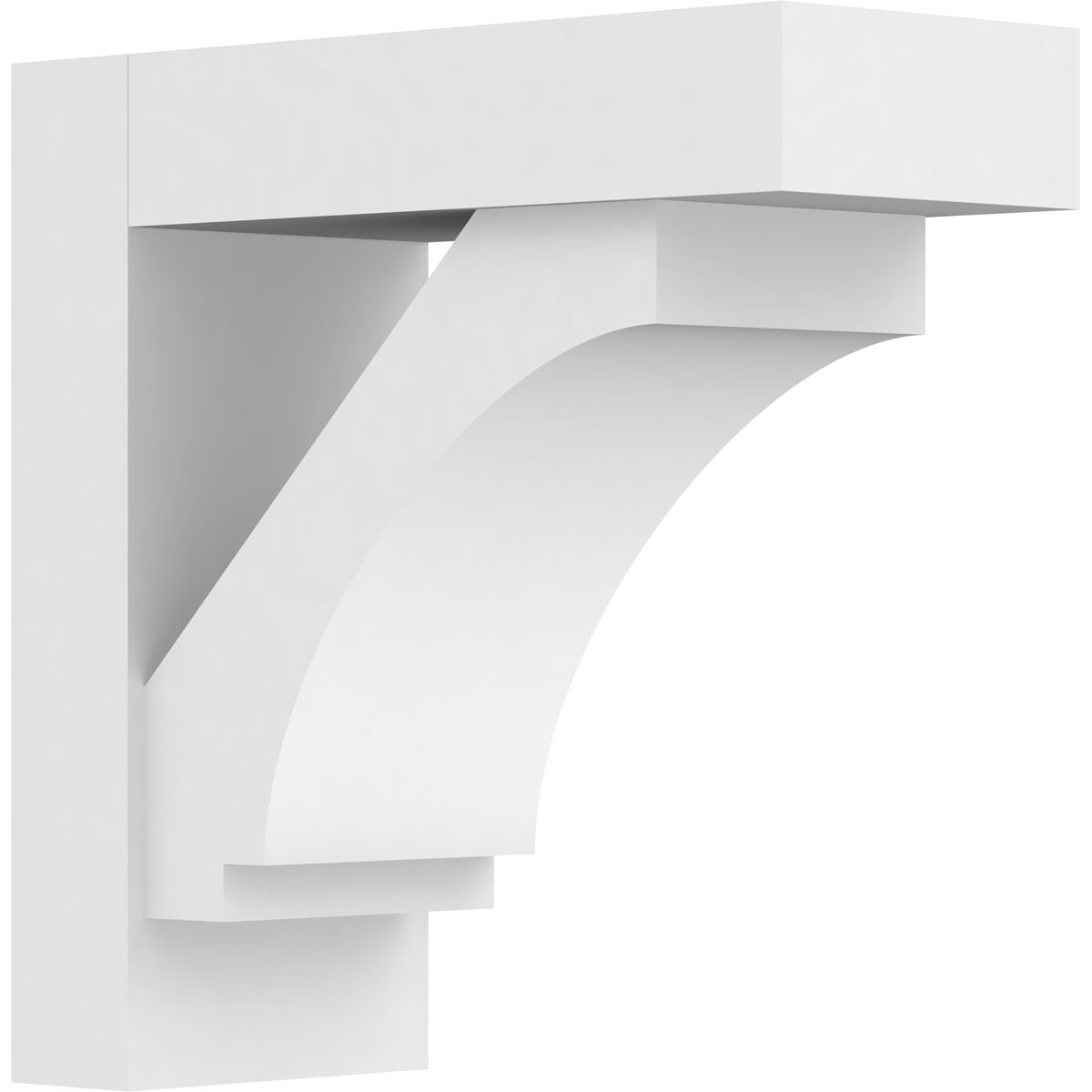 5"W x 12"D x 12"H Standard Imperial Architectural Grade PVC Bracket With Block Ends