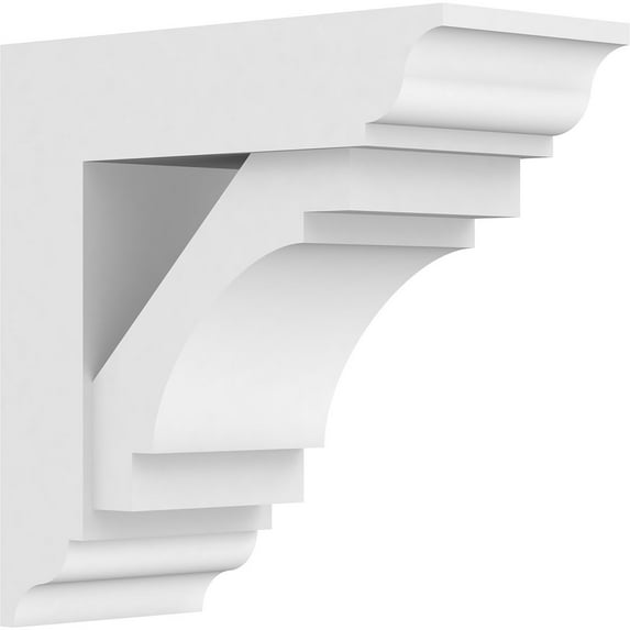 5"W x 12"D x 12"H Standard Merced Architectural Grade PVC Bracket with Traditional Ends
