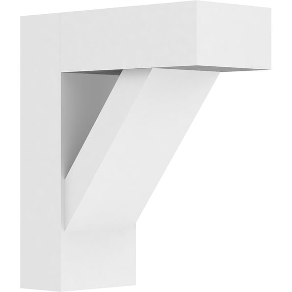 5"W x 12"D x 14"H Standard Traditional Architectural Grade PVC Bracket with Block Ends