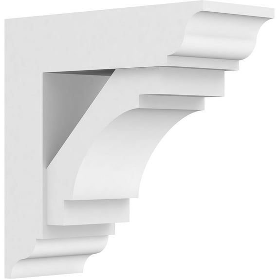 5"W x 14"D x 14"H Standard Merced Architectural Grade PVC Bracket with Traditional Ends