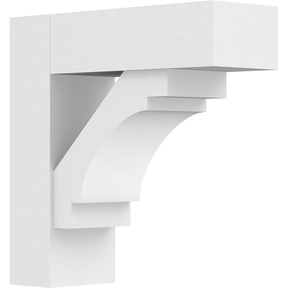 5"W x 16"D x 16"H Standard Merced Architectural Grade PVC Bracket with Block Ends