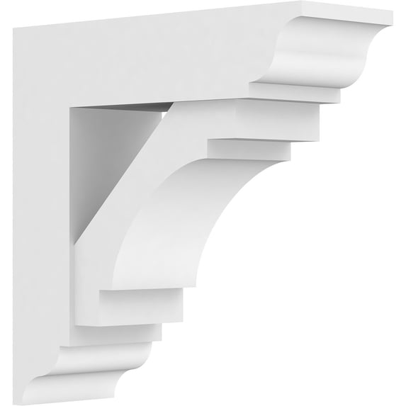 5"W x 16"D x 16"H Standard Merced Architectural Grade PVC Bracket with Traditional Ends