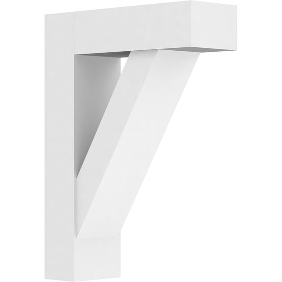 5"W x 16"D x 22"H Standard Traditional Architectural Grade PVC Bracket with Block Ends
