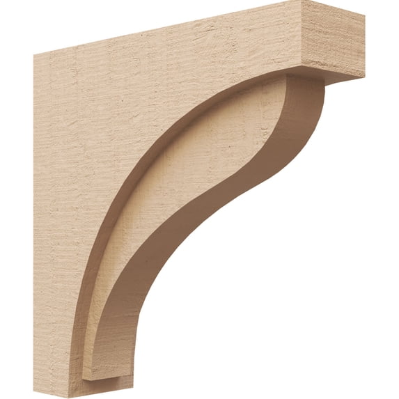 5"W x 20"D x 20"H Thin Helena Rough Cedar Woodgrain TimberThane Corbel, Primed Tan