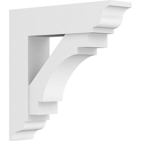 5"W x 24"D x 24"H Standard Merced Architectural Grade PVC Bracket with Traditional Ends