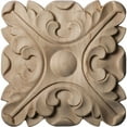thumbnail image 1 of 5"W x 5"H x 3/4"P Acanthus Square Rosette, Alder, 1 of 16
