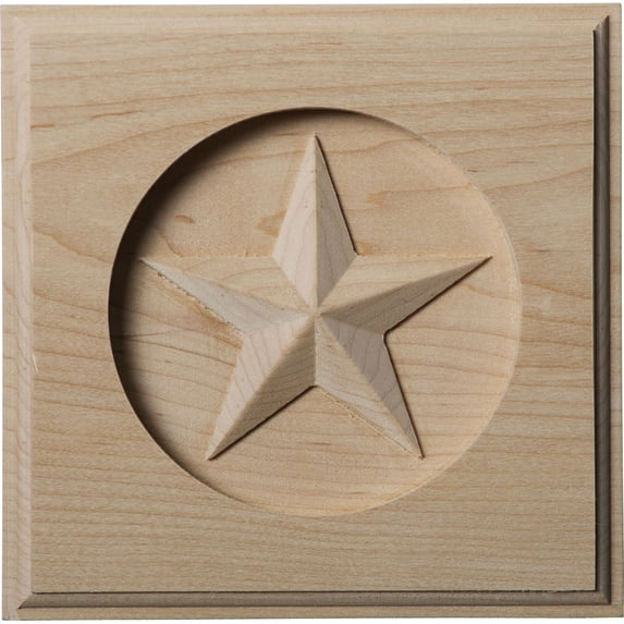 5"W x 5"H x 3/4"P Austin Star Rosette, Alder