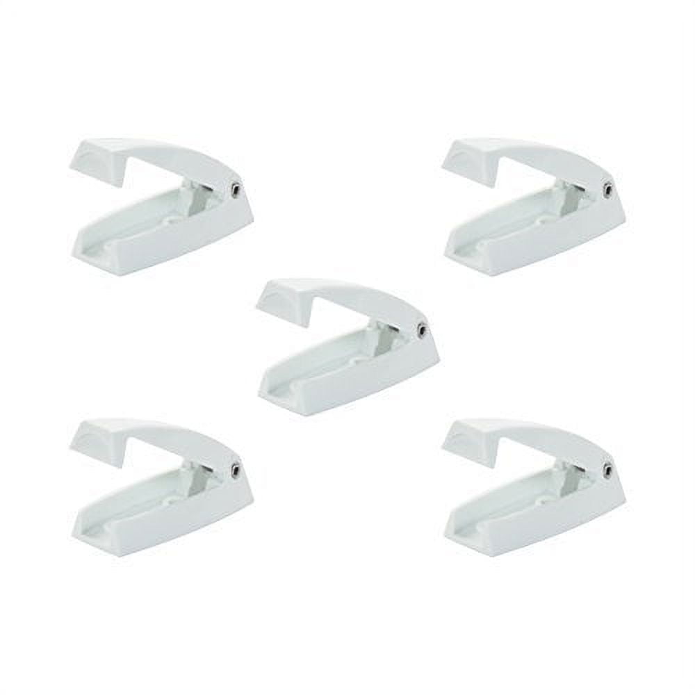 5 WHITE RV CAMPER MOTORHOME ROUNDED BAGGAGE DOOR CATCH COMPARTMENT