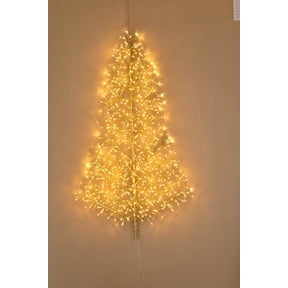 5' Warm White LED Wall Mount Tree with Gold Branches